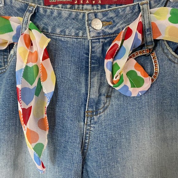 Y2K Mudd Flair Jeans Womens 15 Medium Stone Wash Low-Rise Denim Bell Bottoms New - Picture 7 of 11